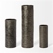Mercana Kona III Large Black/Gold Cylindrical Ceramic Vase
