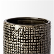 Mercana Kona III Large Black/Gold Cylindrical Ceramic Vase
