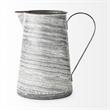 Mercana Serena II Large Gray/White Textured Metal Jug