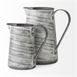 Mercana Serena II Large Gray/White Textured Metal Jug
