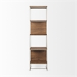 Mercana Morris II Brown Wood and Silver Metal Frame 4 Shelf Shelving Unit