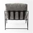 Mercana Leonidas Gray Fabric Wrap Black Metal Frame Accent Chair