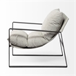 Mercana Guilia I Fabric Lounge Chair with Black Metal Base in Frost Gray