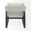 Mercana Guilia I Fabric Lounge Chair with Black Metal Base in Frost Gray
