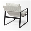 Mercana Guilia I Fabric Lounge Chair with Black Metal Base in Frost Gray