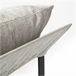 Mercana Guilia I Fabric Lounge Chair with Black Metal Base in Frost Gray