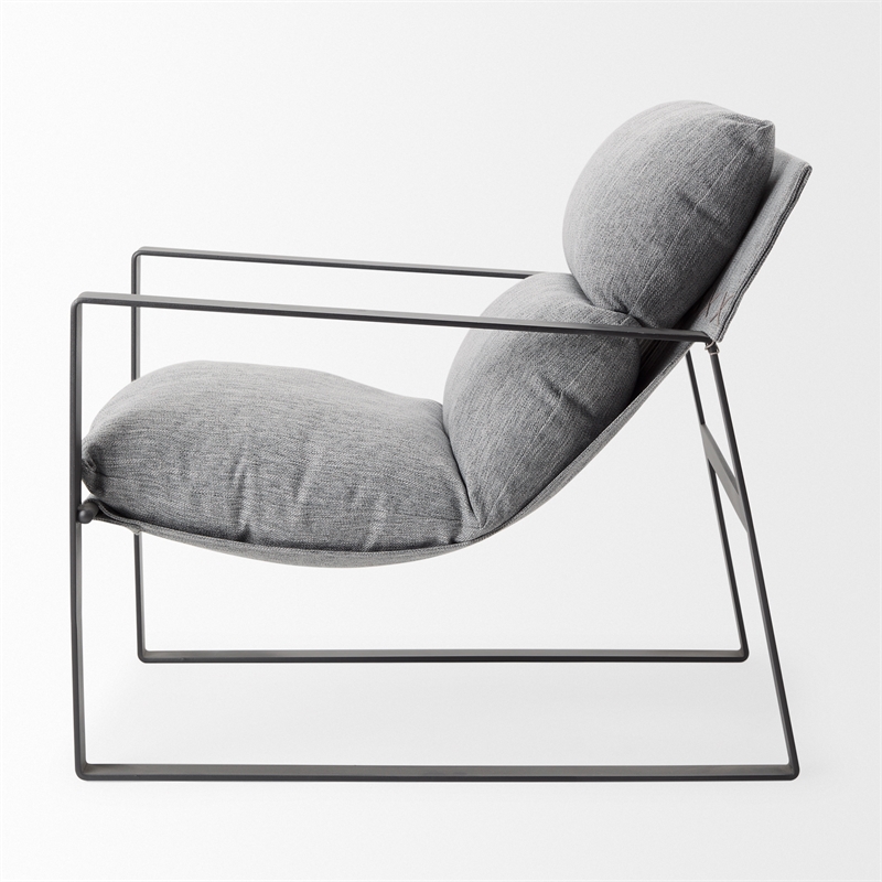 Mercana Guilia Castlerock Gray With Metal Frame Sling Accent Chair