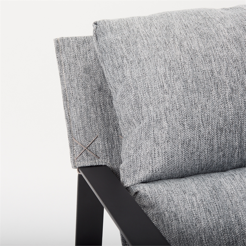 Mercana Guilia Castlerock Gray With Metal Frame Sling Accent Chair