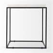 Mercana Nathan II Square Top White Marble and Black Metal End/Side Table