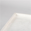 Mercana Nathan II Square Top White Marble and Black Metal End/Side Table