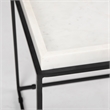 Mercana Nathan II Square Top White Marble and Black Metal End/Side Table
