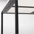Mercana Nathan II Square Top White Marble and Black Metal End/Side Table
