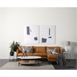 Mercana Nathan II Square Top White Marble and Black Metal End/Side Table