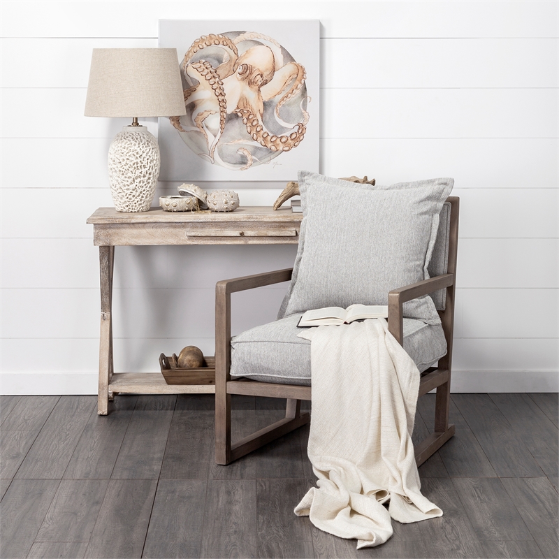 Mercana Sherlock I Frost Fabric Accent Chair in Gray