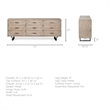 Mercana Giselle II Wood 9 Drawer Sideboard in Black and Brown