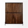 Mercana Glenn V Wood Seated Hall Tree with Storage in Brown