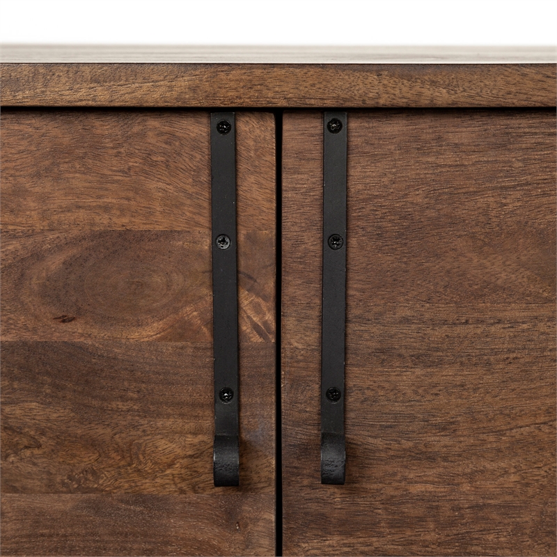 Mercana Glenn VI Brown Wood Frame w/Black Metal Accent 6 Drawer 2 Cabinet Sideboard