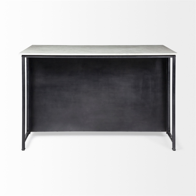 Mercana Fieri 4 Drawer Kitchen Island in Black and White