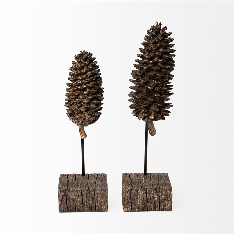 Mercana Pinterra (Small) 4L x 4W Brown Resin Pinecone Replica