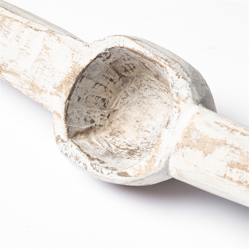 Mercana Oro (Set of 3) White Wood Tribal Inspired Decorative Measuring Cups