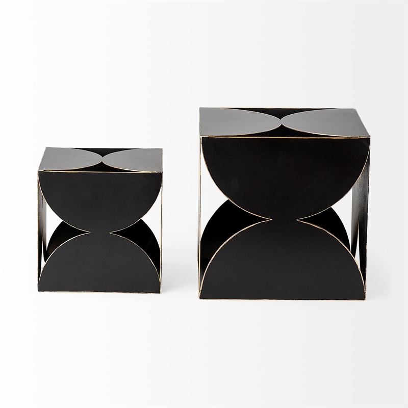 Mercana Darren (Small) 6L x 6W Black Metal Decorative Cube