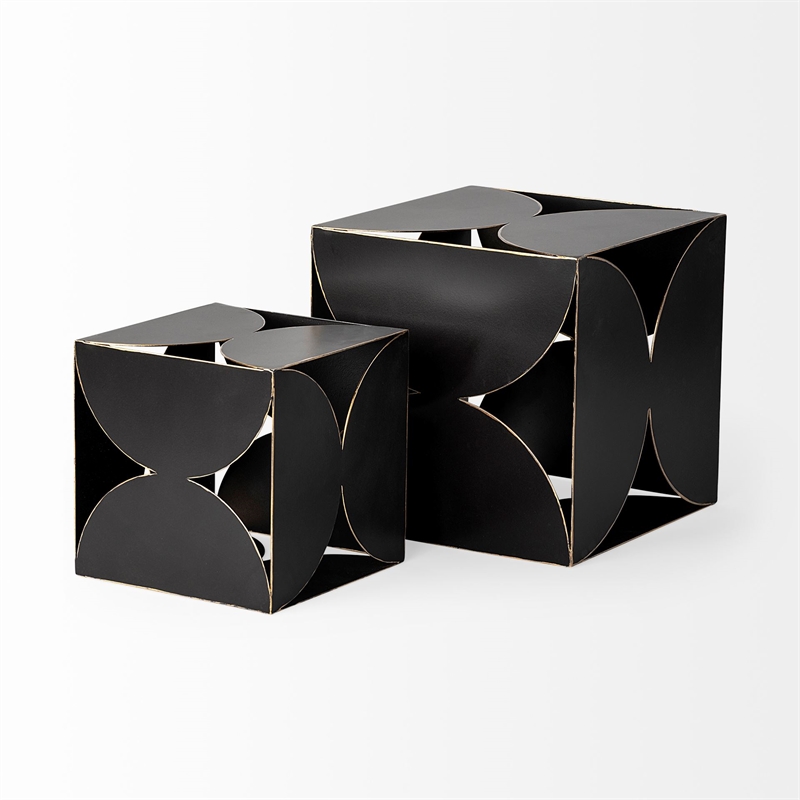 Mercana Darren (Small) 6L x 6W Black Metal Decorative Cube