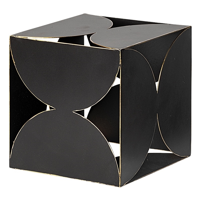 Mercana Darren (Small) 6L x 6W Black Metal Decorative Cube