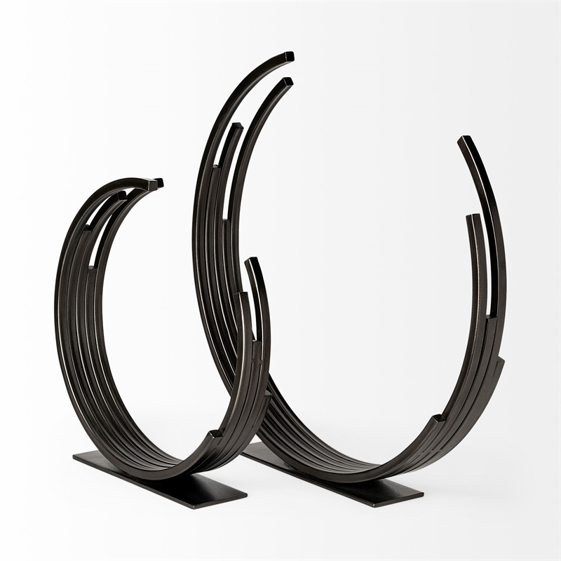 Mercana Taj (Large) 21L x 3W Black Metal Broken Halo Decorative Object