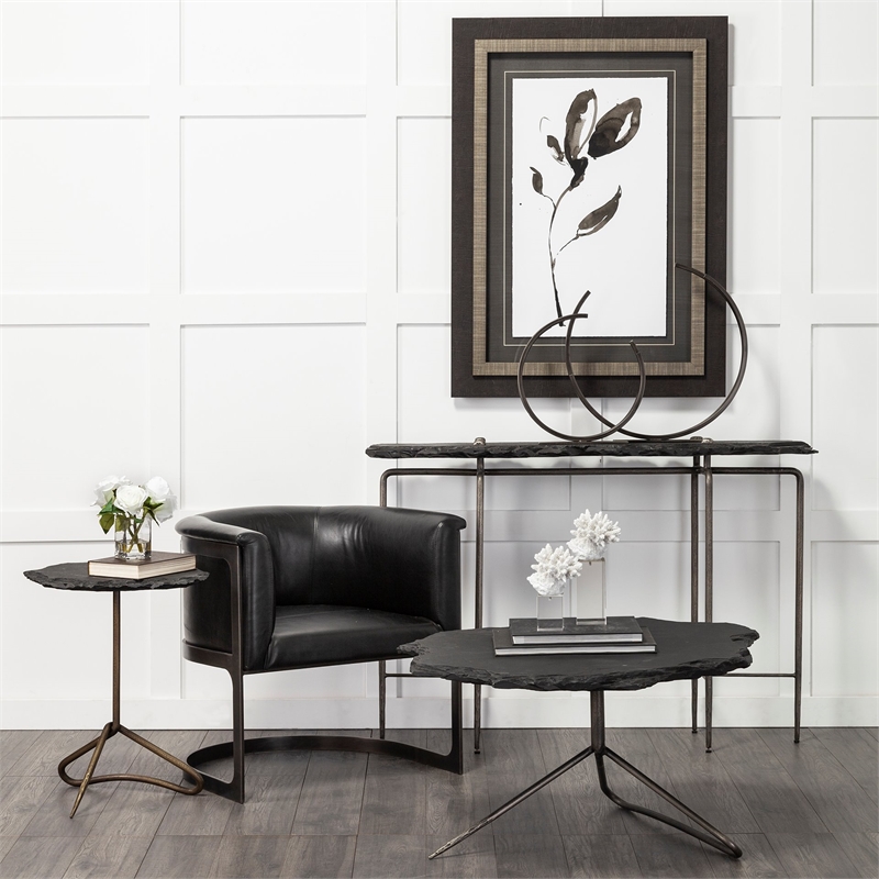 Mercana Taj (Large) 21L x 3W Black Metal Broken Halo Decorative Object