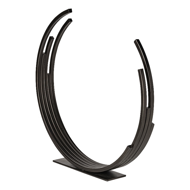 Mercana Taj (Large) 21L x 3W Black Metal Broken Halo Decorative Object