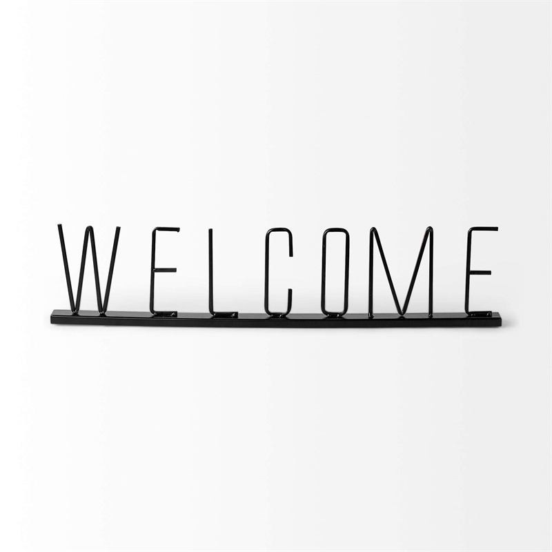 Mercana Welcome 24L x 1W Black Metal Decorative Sign
