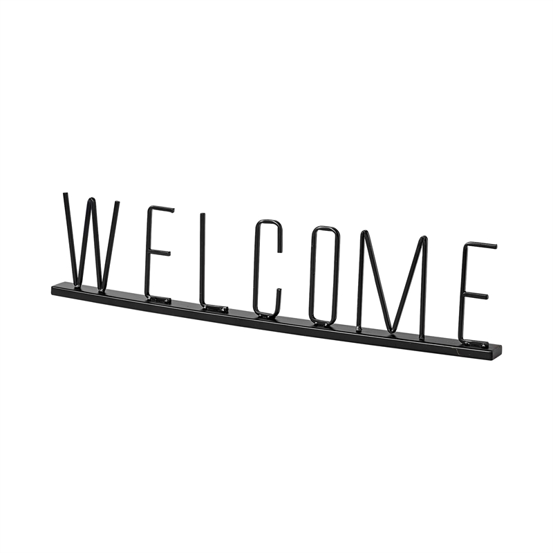 Mercana Welcome 24L x 1W Black Metal Decorative Sign