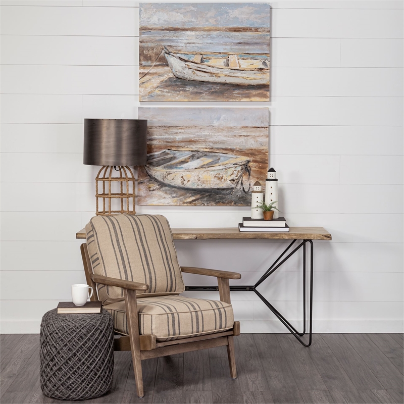 Abner (Large) 4L x 4W White Wooden Coastal Lighthouse