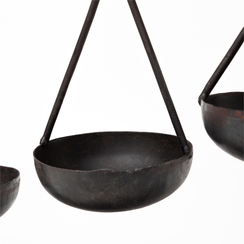 Mercana Enos 19L x 3W Black Metal 4 Bowl Ancient Spice Market Decorative Display