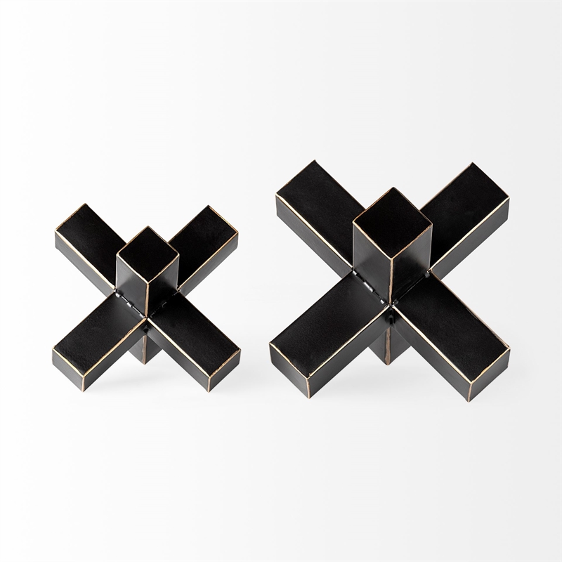 Mercana Abel (Small) 8L x 7W Black Metal Decorative Jack W/ Gold Accent