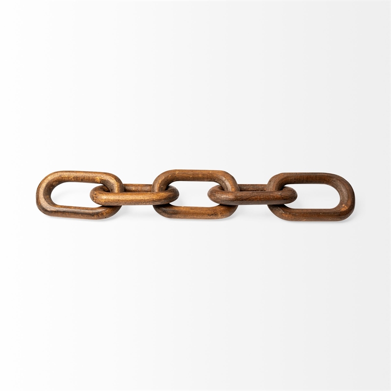 Mercana Alix 29L x 5W Brown Wood Hand-Made 5 Link Decorative Chain