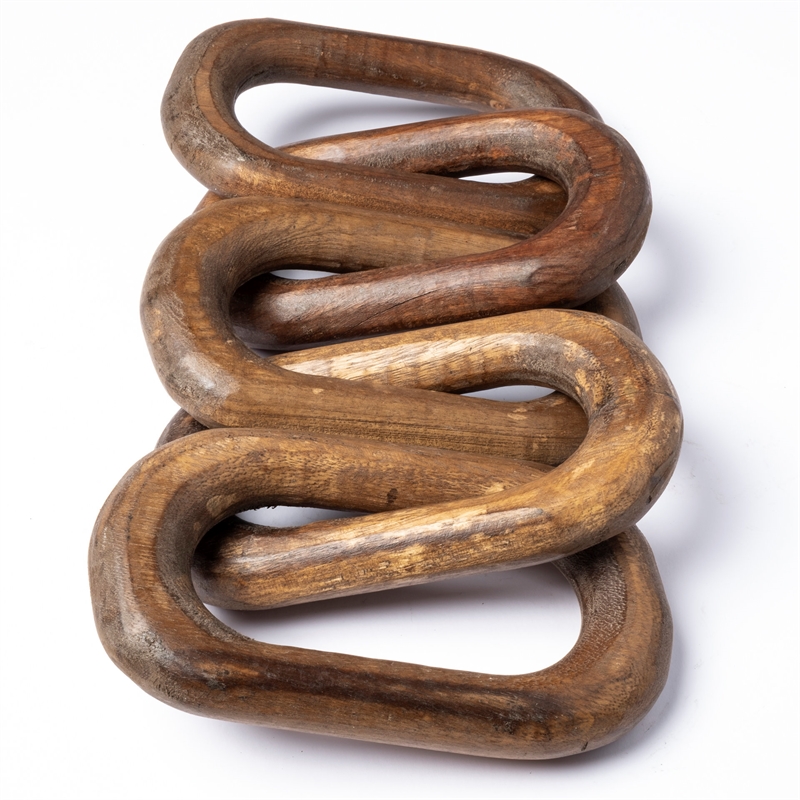Mercana Alix 29L x 5W Brown Wood Hand-Made 5 Link Decorative Chain