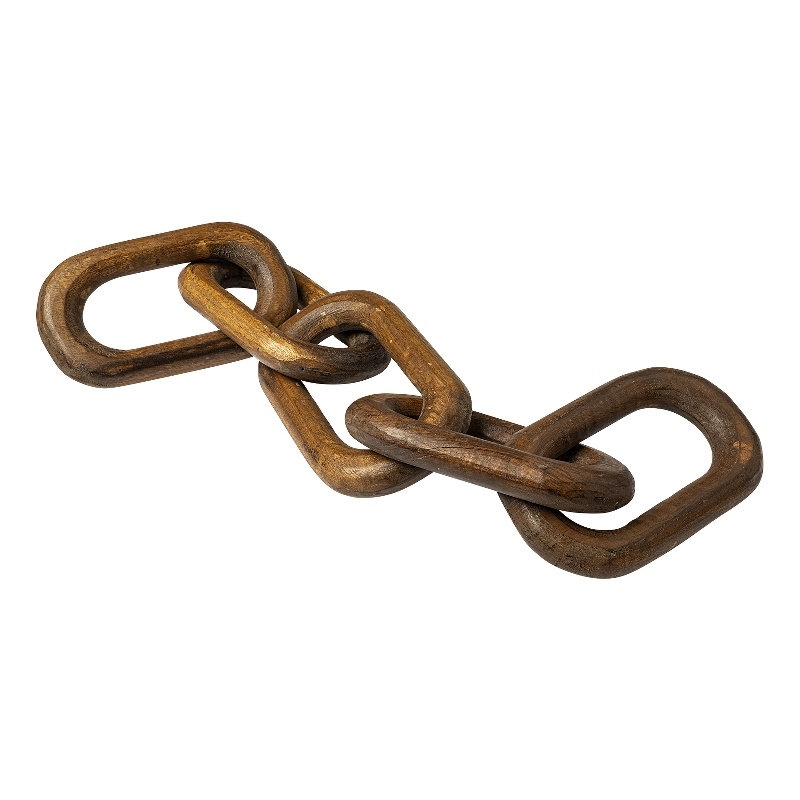 Mercana Alix 29L x 5W Brown Wood Hand-Made 5 Link Decorative Chain