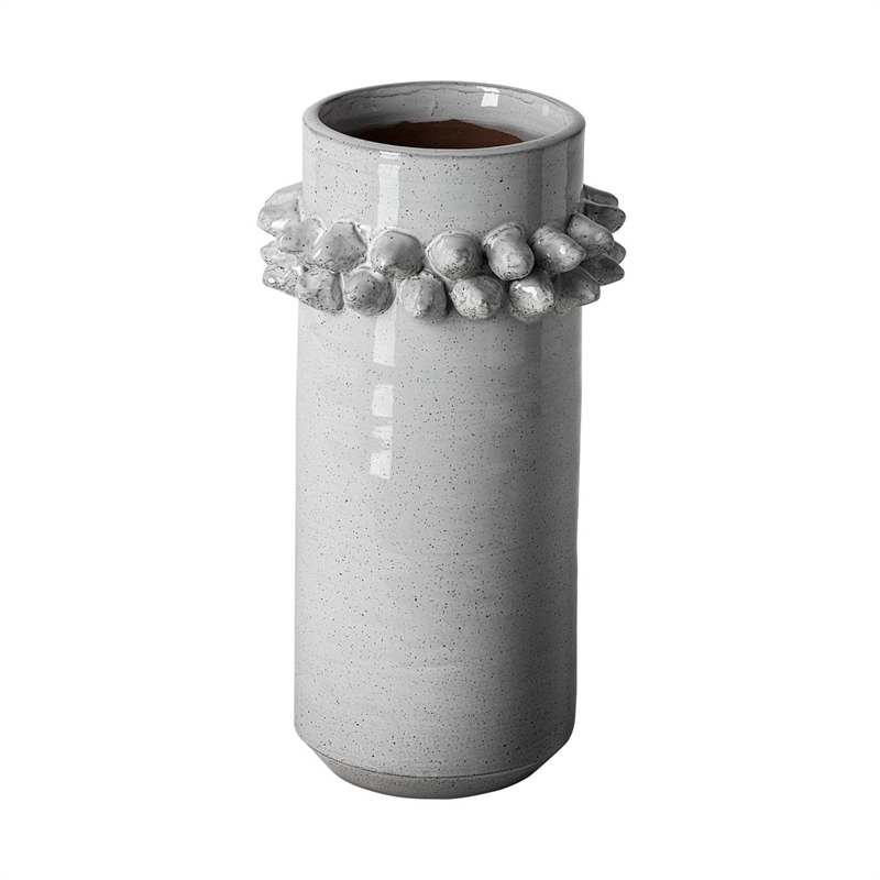 Mercana Farmhampton Large Gray Spoked Ceramic Decorative Vase