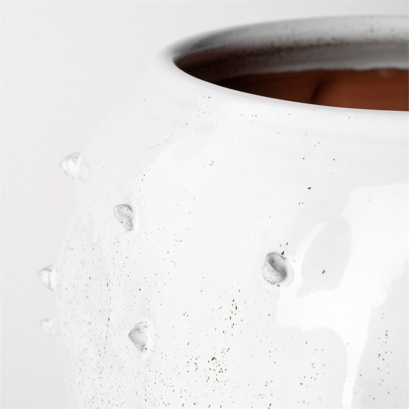 Mercana Julian Large Glossy White Ceramic Decorative Spoked Vase
