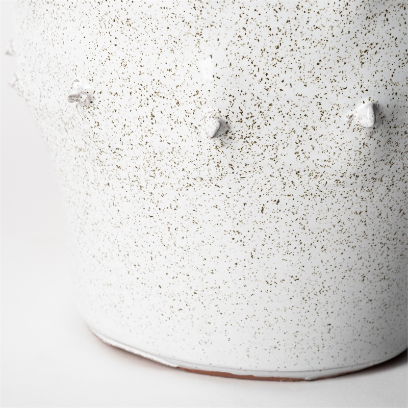 Mercana Julian Small Glossy White Ceramic Decorative Spoked Vase