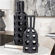 Mercana Brunel Large Black Drum-Shaped Ceramic Decorative Vase