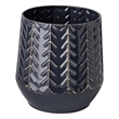 Mercana Gemma I Ceramic Glossy Dark Blue Chevron Decorative Vase