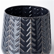 Mercana Gemma I Ceramic Glossy Dark Blue Chevron Decorative Vase