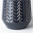 Mercana Gemma I Ceramic Glossy Dark Blue Chevron Decorative Vase