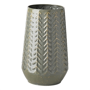 Mercana Gemma III Ceramic Glossy Green/Gray Chevron Vase