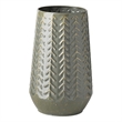 Mercana Gemma III Ceramic Glossy Green/Gray Chevron Vase