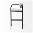 Mercana Parker Frost Gray Fabric Seat Black Bar Stool