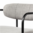 Mercana Parker Frost Gray Fabric Seat Black Bar Stool