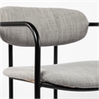 Mercana Parker Frost Gray Fabric Seat Black Bar Stool